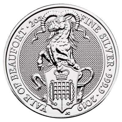 (image for) 2019 2oz Silver Queen's Beast - THE YALE OF BEAUFORT